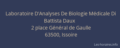 Laboratoire D'Analyses De Biologie M&eacute;dicale Di Battista Daux