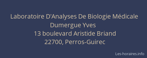Laboratoire D'Analyses De Biologie M&eacute;dicale Dumergue Yves
