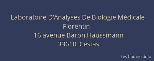Laboratoire D'Analyses De Biologie Médicale Florentin