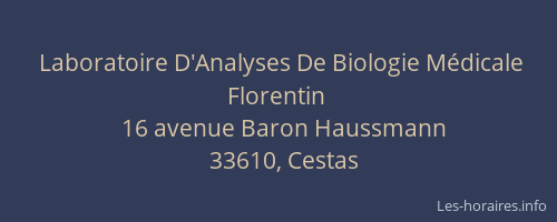 Laboratoire D'Analyses De Biologie M&eacute;dicale Florentin