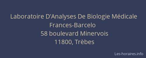Laboratoire D'Analyses De Biologie Médicale Frances-Barcelo
