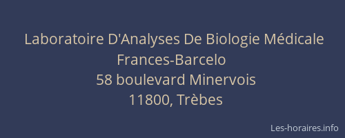 Laboratoire D'Analyses De Biologie M&eacute;dicale Frances-Barcelo