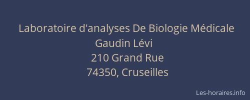 Laboratoire d'analyses De Biologie Médicale Gaudin Lévi