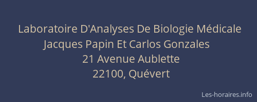 Laboratoire D'Analyses De Biologie M&eacute;dicale Jacques Papin Et Carlos Gonzales