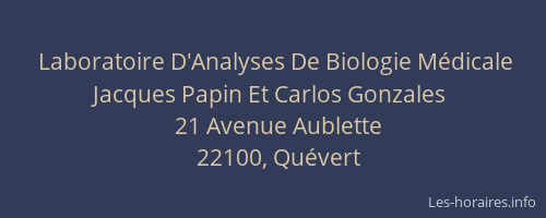 Laboratoire D'Analyses De Biologie Médicale Jacques Papin Et Carlos Gonzales