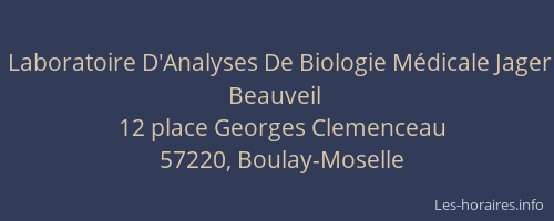 Laboratoire D'Analyses De Biologie Médicale Jager Beauveil