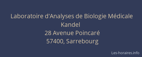 Laboratoire d'Analyses de Biologie Médicale Kandel