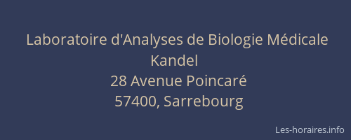 Laboratoire d'Analyses de Biologie M&eacute;dicale Kandel