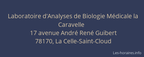Laboratoire d'Analyses de Biologie M&eacute;dicale la Caravelle
