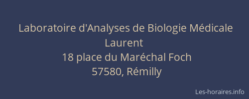Laboratoire d'Analyses de Biologie M&eacute;dicale Laurent