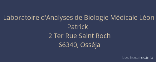 Laboratoire d'Analyses de Biologie Médicale Léon Patrick