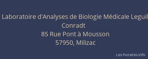 Laboratoire d'Analyses de Biologie M&eacute;dicale Leguil Conradt