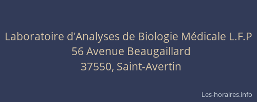 Laboratoire d'Analyses de Biologie M&eacute;dicale L.F.P