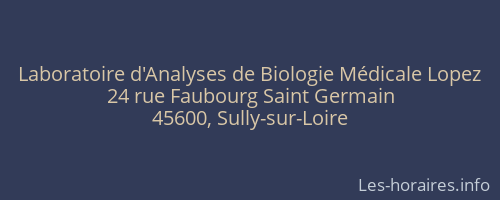 Laboratoire d'Analyses de Biologie M&eacute;dicale Lopez