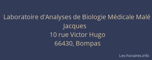 Laboratoire d'Analyses de Biologie M&eacute;dicale Mal&eacute; Jacques
