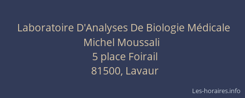 Laboratoire D'Analyses De Biologie Médicale Michel Moussali