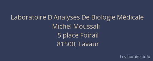 Laboratoire D'Analyses De Biologie M&eacute;dicale Michel Moussali