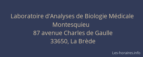 Laboratoire d'Analyses de Biologie Médicale Montesquieu