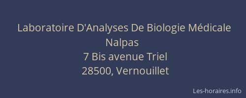 Laboratoire D'Analyses De Biologie M&eacute;dicale Nalpas