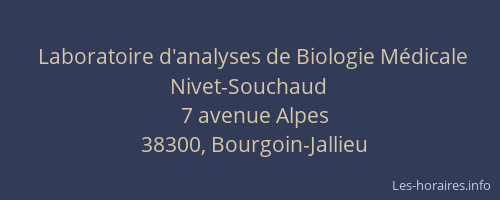 Laboratoire d'analyses de Biologie M&eacute;dicale Nivet-Souchaud