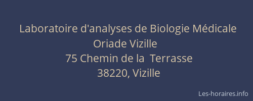 Laboratoire d'analyses de Biologie Médicale Oriade Vizille