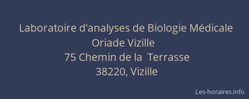 Laboratoire d'analyses de Biologie M&eacute;dicale Oriade Vizille