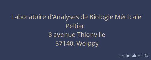Laboratoire d'Analyses de Biologie M&eacute;dicale Peltier