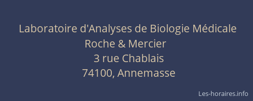 Laboratoire d'Analyses de Biologie Médicale Roche & Mercier