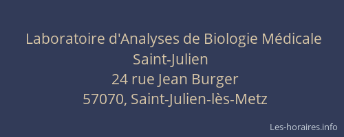 Laboratoire d'Analyses de Biologie M&eacute;dicale Saint-Julien