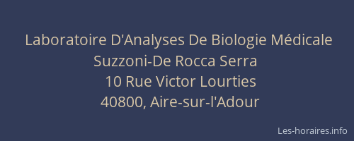 Laboratoire D'Analyses De Biologie M&eacute;dicale Suzzoni-De Rocca Serra