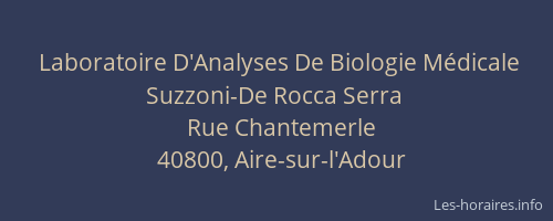 Laboratoire D'Analyses De Biologie M&eacute;dicale Suzzoni-De Rocca Serra