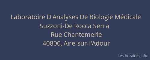 Laboratoire D'Analyses De Biologie Médicale Suzzoni-De Rocca Serra