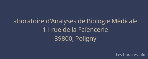 Laboratoire d'Analyses de Biologie M&eacute;dicale