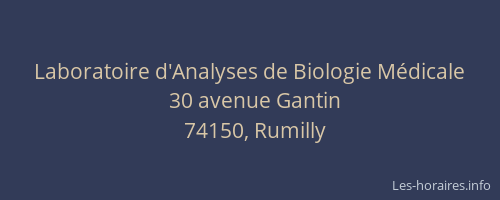 Laboratoire d'Analyses de Biologie M&eacute;dicale