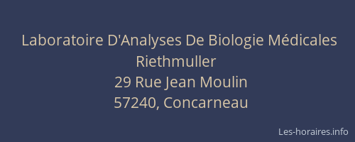 Laboratoire D'Analyses De Biologie Médicales Riethmuller