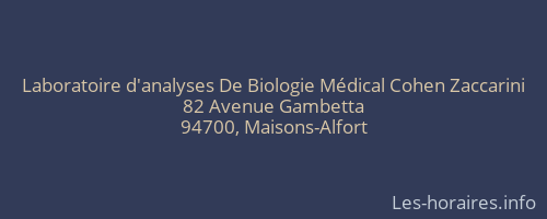 Laboratoire d'analyses De Biologie Médical Cohen Zaccarini