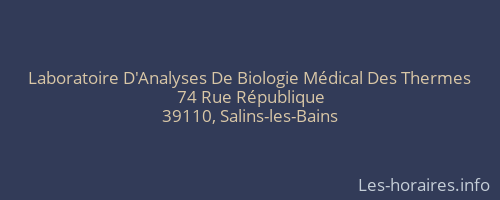 Laboratoire D'Analyses De Biologie Médical Des Thermes