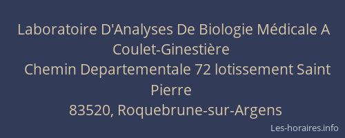 Laboratoire D'Analyses De Biologie Médicale A Coulet-Ginestière