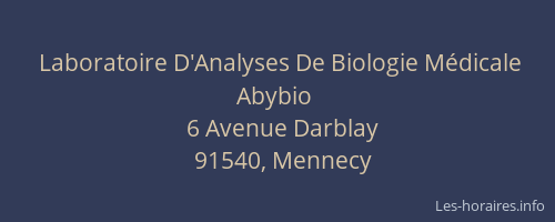 Laboratoire D'Analyses De Biologie Médicale Abybio