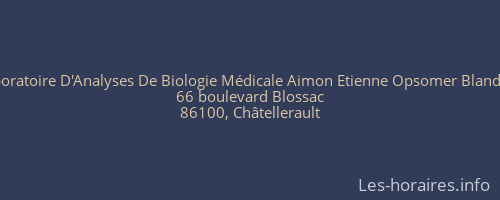 Laboratoire D'Analyses De Biologie Médicale Aimon Etienne Opsomer Blandine