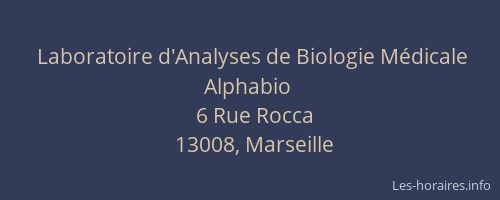 Laboratoire d'Analyses de Biologie Médicale Alphabio