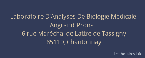 Laboratoire D'Analyses De Biologie Médicale Angrand-Prons