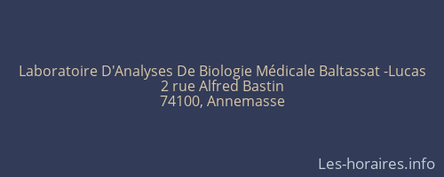 Laboratoire D'Analyses De Biologie Médicale Baltassat -Lucas