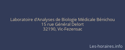 Laboratoire d'Analyses de Biologie Médicale Bénichou
