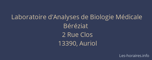 Laboratoire d'Analyses de Biologie Médicale Béréziat