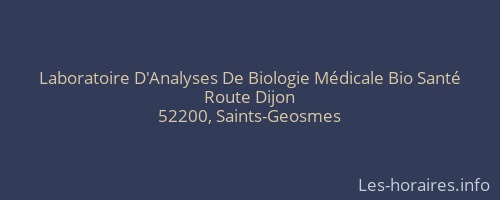 Laboratoire D'Analyses De Biologie Médicale Bio Santé