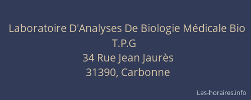 Laboratoire D'Analyses De Biologie Médicale Bio T.P.G