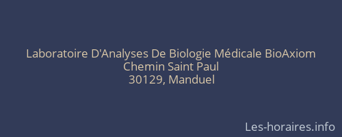 Laboratoire D'Analyses De Biologie Médicale BioAxiom