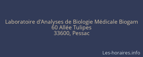 Laboratoire d'Analyses de Biologie Médicale Biogam