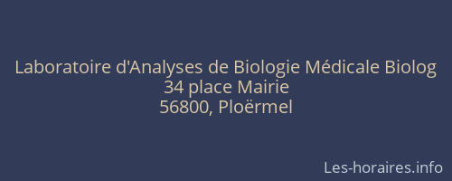 Laboratoire d'Analyses de Biologie Médicale Biolog